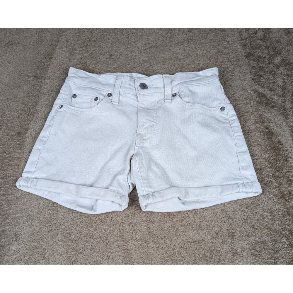 Levis Cuffed Women's‎ Shorts White Size 24 Low Rise Measures 26"W 4.5"L